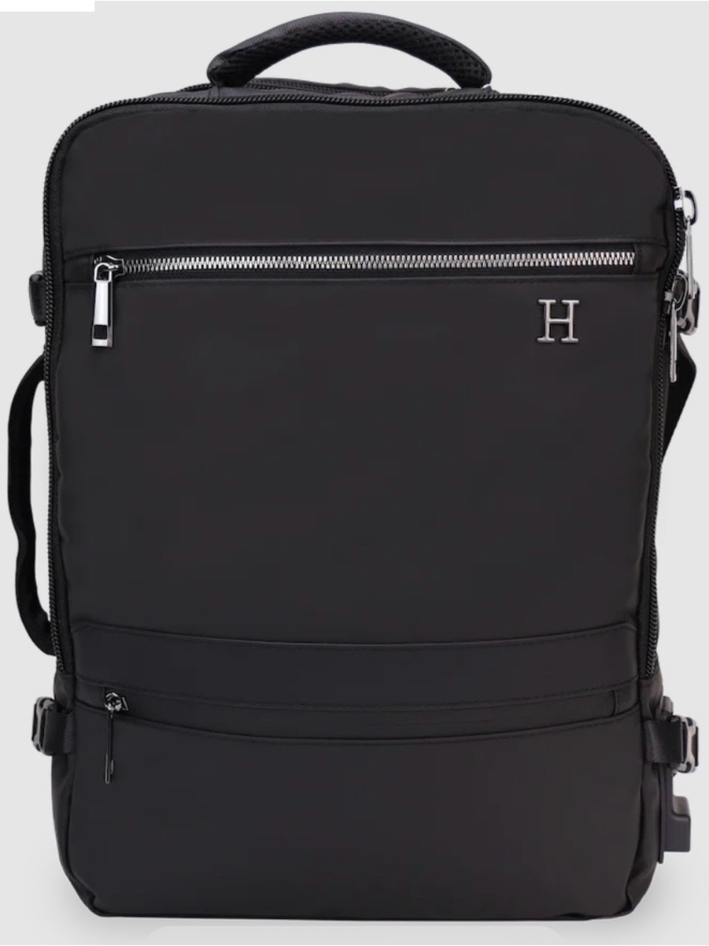 Hotel Collection Black Travel Backpack with Silver Hardware